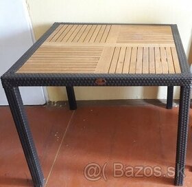 Stôl Isabella, d 90 x š 90 x v72 cm, a-teak/ratan