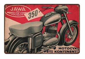 plechová cedule  - Jawa 350 - Motocykl pěti kontinentů - - 1