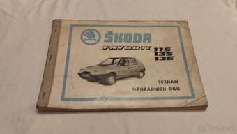 Škoda FAVORIT 115 135 136  seznam náhradních dílů