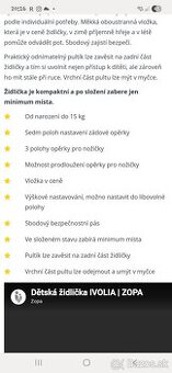 Detská jedálenská stolička