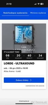 1x listok na koncert Lorde v Łodz 6.12.25