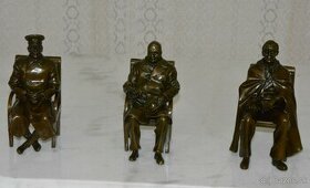 Bronzové sochy - Churchill, Roosevelt a Stalin