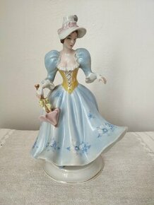Royal dux dáma s dáždnikom porcelánová soška

