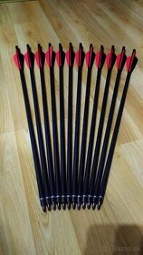 12Ks karbónové šípy do kuše (20" / 53cm) čiernočervené