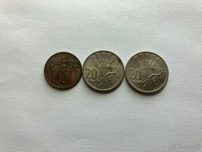 Československo 1918 - 1993 obehové mince v krásnom stave