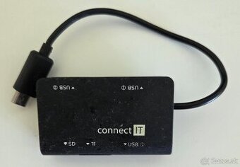 Connect IT Čítačka kariet + USB hub pre micro USB OTG (CI-19