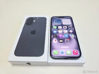 APPLE IPHONE 16 128GB BLACK,BATERKA 100%,ZÁRUKA TOP STAV