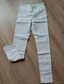 Biele slim nohavice - 1