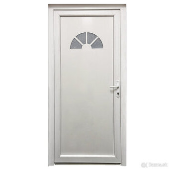 Biele PVC vchodové dvere s dovozom