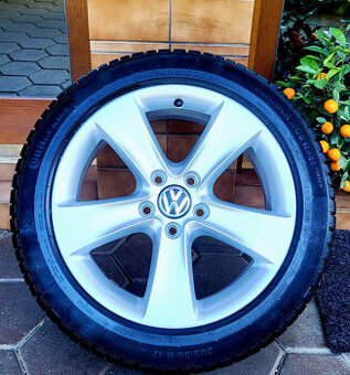elektróny R17 5x112 orig. VW (+ pneu Conti 202/50)