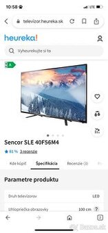 Predám Sencor TV Led 100cm