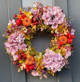 Jesenný veniec dekorácia na dvere 37cm Venček J8