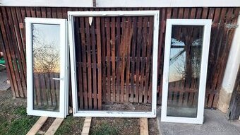 predám-plast.,biele,dvojkrídlové okno, š120 x v150, dvojsklo
