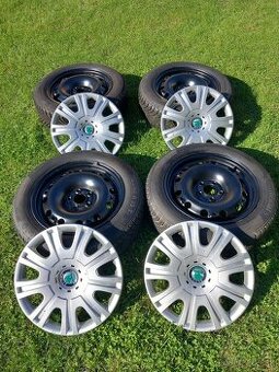 Plechove disky 5x100 r15 plus 185/60 r15 zimne pneumatiky