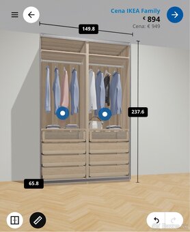 Šatníková skriňa - Ikea Pax