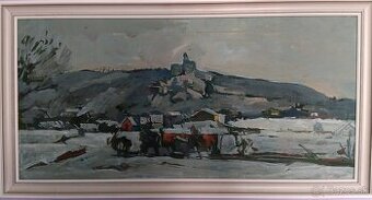 Obraz od akademického maliara Sučanskeho - Trenčiansky hrad