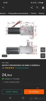 Predám 2x 12v motor 24 otacok