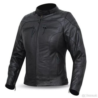 Moto Dámska Kožená Čierna Bunda 2 V 1