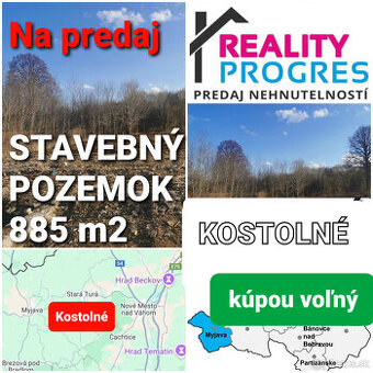 STAVEBNÝ POZEMOK PRI POTOKU 885m2 KOSTOLNÉ