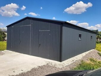 Plechová hala 6×10 m – Antracit RAL7016, sedlová strecha