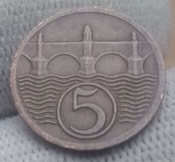 Československé  meď.5 haliere a 2 haliere.