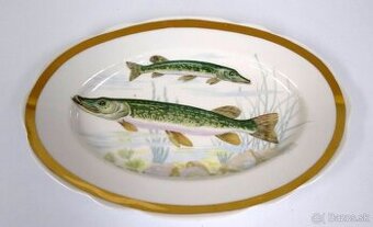 17 dielny Jedálenský servis vzor Ryby karlovarský porcelán