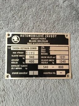 Štítok Škoda Octavia combi