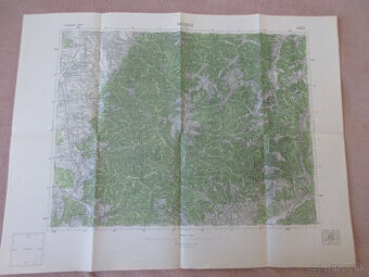 Mapa Mošovce, Slov. Ľupča, Sklené, Necpaly, Donovaly r. 1945