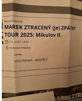 Marek Ztracený Tour 2025