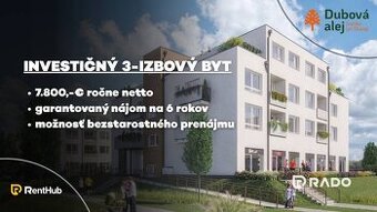 RADO | 3-izbový INVESTIČNÝ BYT | Dubová alej - Ivanka pri Du