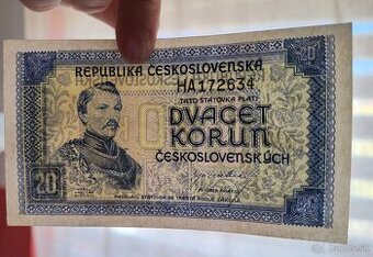 BANKOVKY: LONDÝNSKÁ EMISIA- 1945: 20-KORUN -1945 UNC