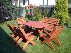 Zahradny nabytok stol + stolicky - rozkladaci