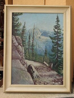 Veľký obraz Tatranská príroda - Mihaľ 1974 /104x80cm/- 199€
