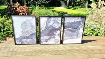 ABSTRAKTNÝ OBRAZ - 3 kusy obrazu v rámoch