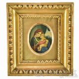 Starožitný obraz olejomaľba biedermeier Mária s Ježišom - 1