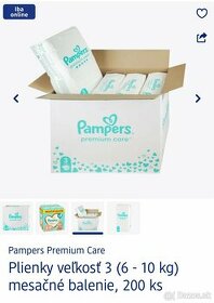 Mesačne balenie Pampers Premium care 3