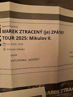 Marek Ztracený Tour 2025