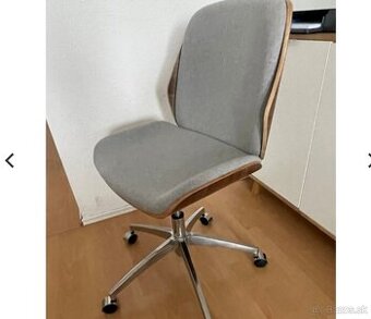 DIZAJNOVÁ KANCELÁRSKA STOLIČKA orech / hliník. stála 200 eur - 1