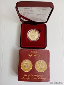 Zlatá minca 100.eur Kremnické toliare