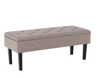 Sivá textilná poťahová lavica (109x43x43 cm)