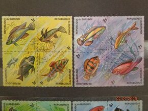 Poštové známky - BURUNDI - RYBY - 6 FOTO
