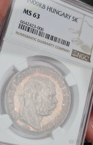 5 koruna 1909KB MS63 - TOP kus - krásna patina