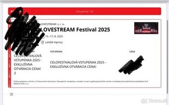 4x 3- dňové lístky festival Lovestream Bratislava
