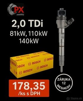 Repasované vstrekovače BOSCH 2.0 TDi - 110kw,140kw - 1
