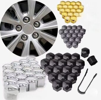 Krytky na šróby na kolesách - čierne