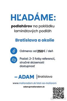 €250/deň - Pokládka laminátových podláh- Bratislava a okolie