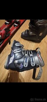 Detské lyže a lyžiarky + prilba a okuliare