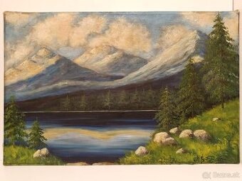 Obraz Vysoké Tatry Gerlachovský štít, olej plátno 58x88