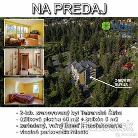 NA PREDAJ: 2-izbový byt s veľkým balkónom, Tatranská Štrba