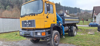 MAN 19,322 - 4x4 Trojstranný sklápač + hydraulická ruka